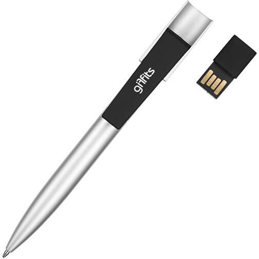 USB Kugelschreiber UK-I Mit Geschenkverpackung , Promo Effects MB , silber MB , 4 GB , Metall, Clip gummiert MB , 3 - 10 MB/s MB , 13,80cm (Länge), Bild 2