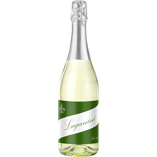 Sekt Cuvée - Flasche Klar , silber, Glas, 8,30cm x 30,00cm x 8,30cm (Länge x Höhe x Breite), Bild 2