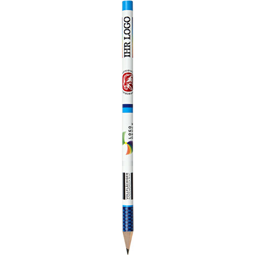 Bleistift Inklusive 360° Folientransferdruck , weiss, Holz, 17,50cm x 0,70cm x 0,70cm (Länge x Höhe x Breite), Bild 1