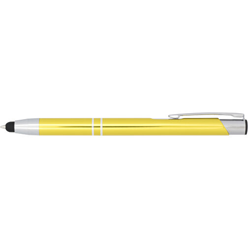 Moneta Kugelschreiber Mit Metall Touchpen , gelb, Aluminium, 13,80cm x 13,50cm (Länge x Höhe), Bild 3
