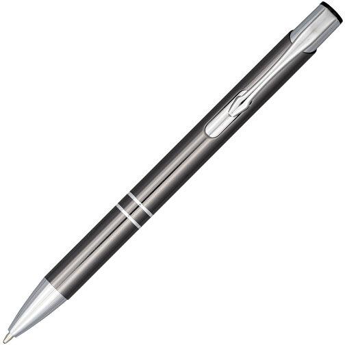 Moneta Druckkugelschreiber Aus Eloxiertem Aluminium , grau, Aluminium, ABS Kunststoff, 13,50cm (Höhe), Bild 2