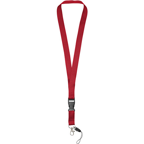 Sagan Lanyard Mit Abnehmbarer Schnalle Und Handyband , rot, Polyester, 2,00cm x 51,00cm x 0,20cm (Länge x Höhe x Breite), Bild 1