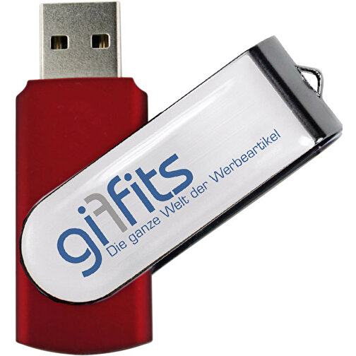 USB-Stick SWING DOMING 4GB , Promo Effects MB , rot MB , 4 GB , Kunststoff/ Aluminium MB , 3 - 10 MB/s MB , 5,70cm x 1,00cm x 1,90cm (Länge x Höhe x Breite), Bild 1