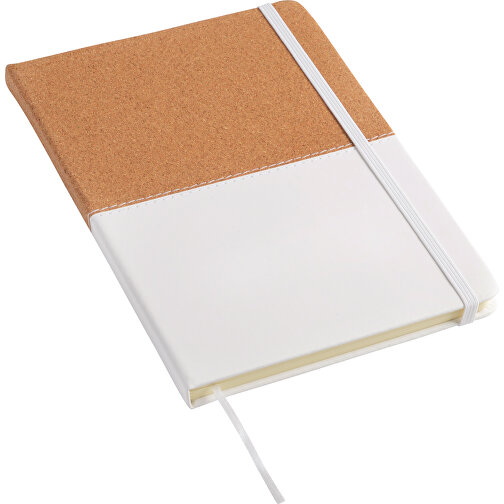 Notizbuch CORKY Im DIN-A5-Format , braun, weiss, Papier / Kork, 21,00cm x 1,30cm x 14,60cm (Länge x Höhe x Breite), Bild 1