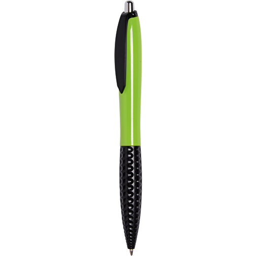 Kugelschreiber JUMP , apfelgrün, schwarz, Kunststoff, 14,00cm (Länge), Bild 1