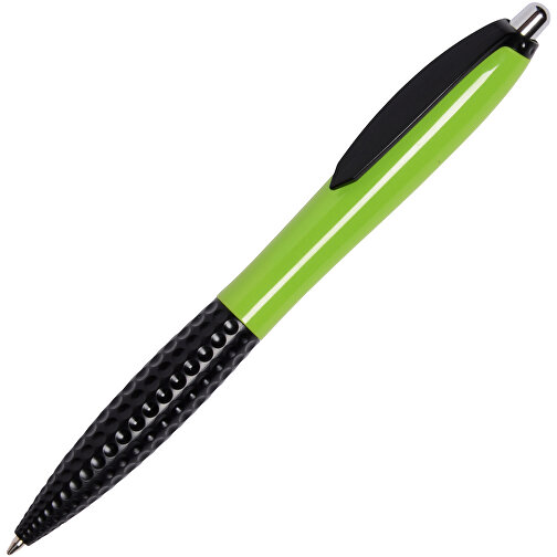 Kugelschreiber JUMP , apfelgrün, schwarz, Kunststoff, 14,00cm (Länge), Bild 2