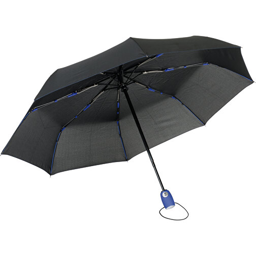 Vollautomatischer Windproof-Taschenschirm STREETLIFE , blau, schwarz, Metall / Fiberglas / Polyester, , Bild 1