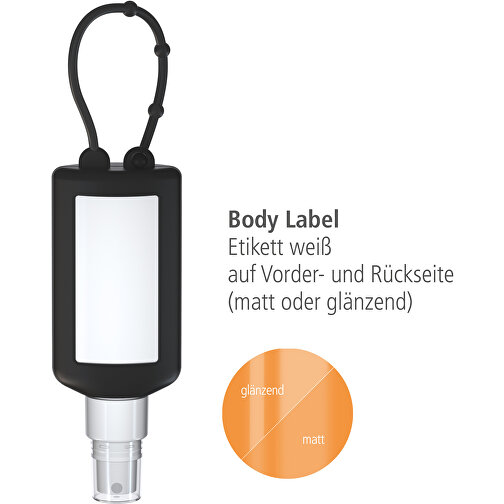 Spray de protección solar (SPF30), 50 ml parachoques (negro), etiqueta para el cuerpo (R-PET), Imagen 3