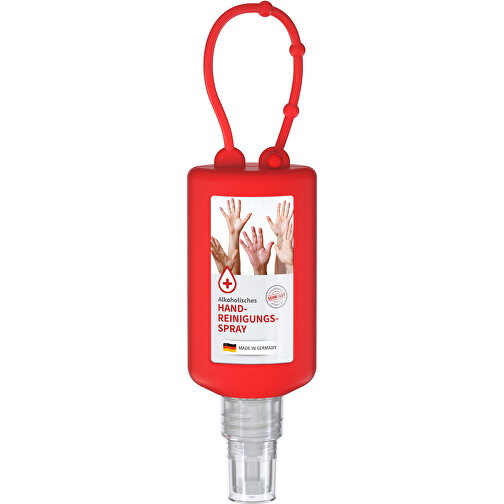 Handrengöringsspray, 50 ml Bumper röd, Body Label (R-PET), Bild 1