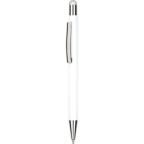 Kugelschreiber Philadelphia , Promo Effects, weiss/silber, Aluminium, 13,50cm x 0,80cm (Länge x Breite), Bild 1