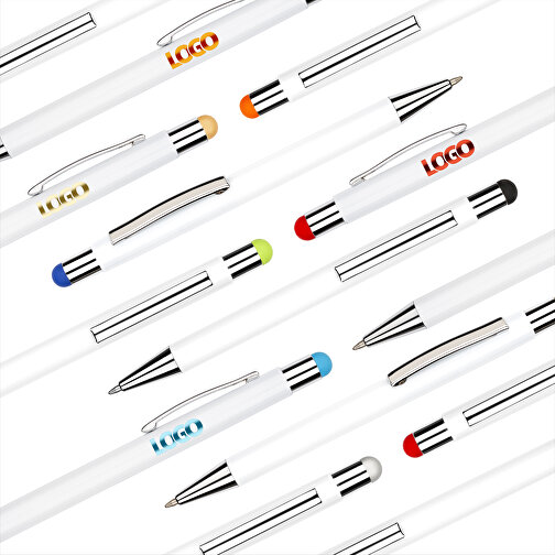 Kugelschreiber Philadelphia , Promo Effects, weiss/silber, Aluminium, 13,50cm x 0,80cm (Länge x Breite), Bild 9