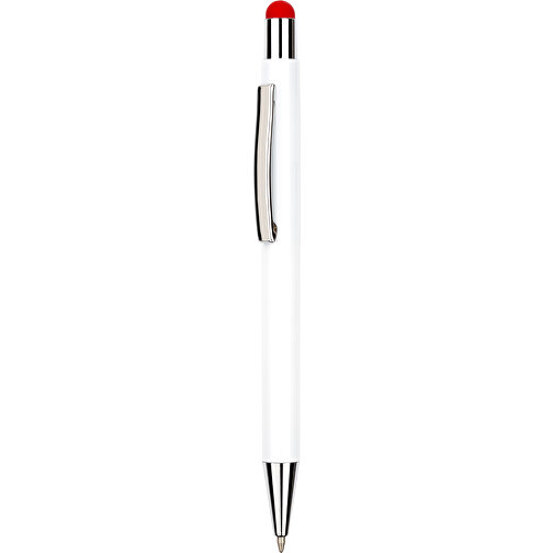 Kugelschreiber Philadelphia , Promo Effects, weiss/rot, Aluminium, 13,50cm x 0,80cm (Länge x Breite), Bild 1