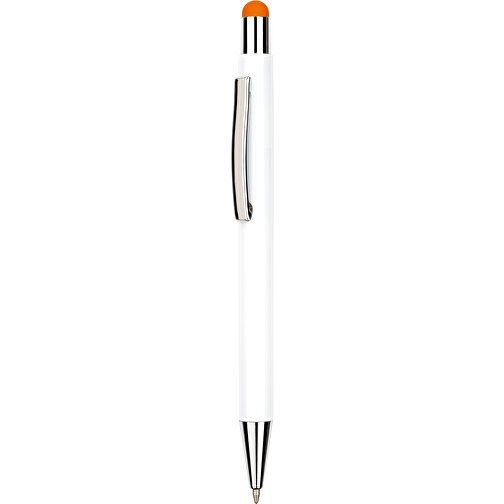 Kugelschreiber Philadelphia , Promo Effects, weiß/orange, Aluminium, 13,50cm x 0,80cm (Länge x Breite), Bild 1