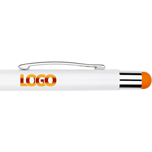 Kugelschreiber Philadelphia , Promo Effects, weiß/orange, Aluminium, 13,50cm x 0,80cm (Länge x Breite), Bild 8