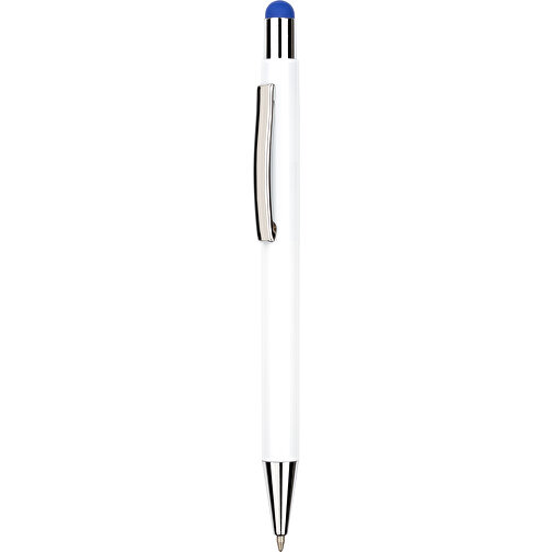 Kugelschreiber Philadelphia , Promo Effects, weiss/dunkelblau, Aluminium, 13,50cm x 0,80cm (Länge x Breite), Bild 1