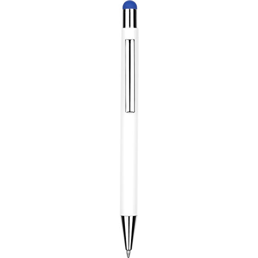 Kugelschreiber Philadelphia , Promo Effects, weiß/dunkelblau, Aluminium, 13,50cm x 0,80cm (Länge x Breite), Bild 2