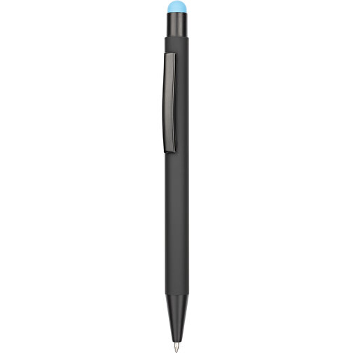 Kugelschreiber Colorado , Promo Effects, schwarz/hellblau, Aluminium, 13,50cm x 0,80cm (Länge x Breite), Bild 1