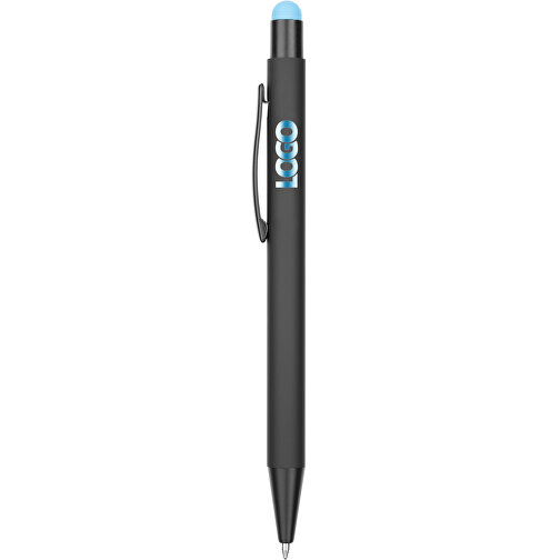 Kugelschreiber Colorado , Promo Effects, schwarz/hellblau, Aluminium, 13,50cm x 0,80cm (Länge x Breite), Bild 4