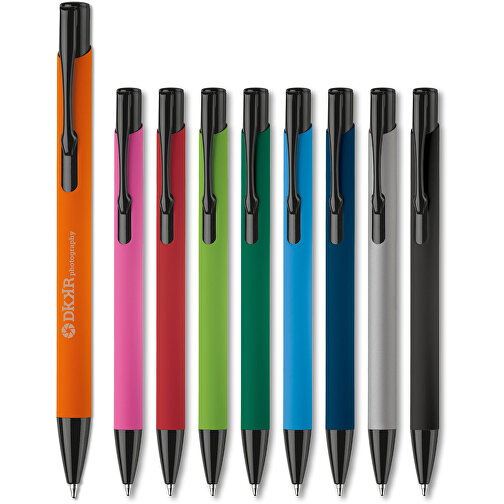 Kugelschreiber Alicante Soft-Touch , dunkelblau / schwarz, Aluminium, 13,80cm (Länge), Bild 4
