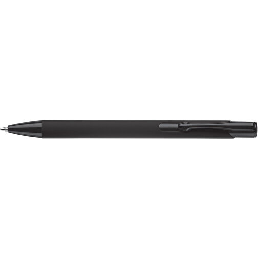 Kugelschreiber Alicante Soft-Touch , schwarz / schwarz, Aluminium, 13,80cm (Länge), Bild 3