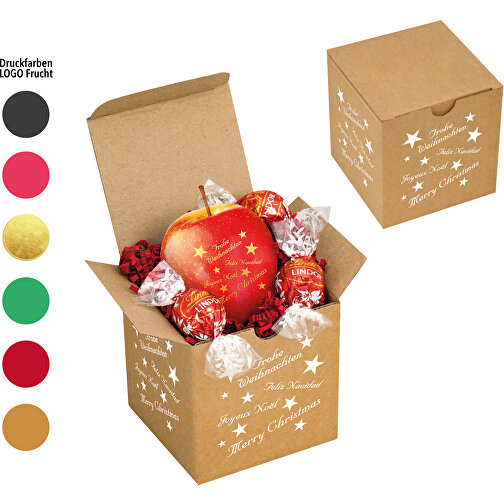LogoFrucht Christmas-Box , mehrfarbig, Pappe, 9,50cm x 9,50cm x 9,50cm (Länge x Höhe x Breite), Bild 1