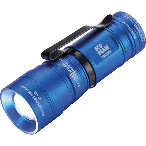 TROIKA Taschenlampe ECO BEAM , Troika, blau, schwarz, Aluminium, Stahl, 8,20cm x 2,60cm x 2,60cm (Länge x Höhe x Breite), Bild 1