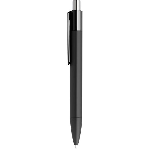 Prodir DS4 Soft Touch PRR Push Kugelschreiber , Prodir, schwarz / silber poliert, Kunststoff, 14,10cm x 1,40cm (Länge x Breite), Bild 2