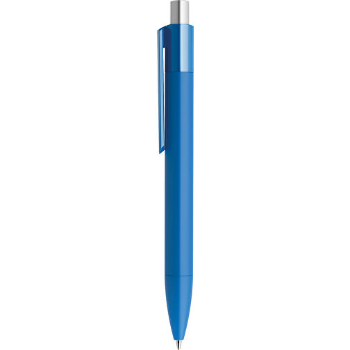 Prodir DS4 Soft Touch PRR Push Kugelschreiber , Prodir, true blue / silber satiniert, Kunststoff, 14,10cm x 1,40cm (Länge x Breite), Bild 2