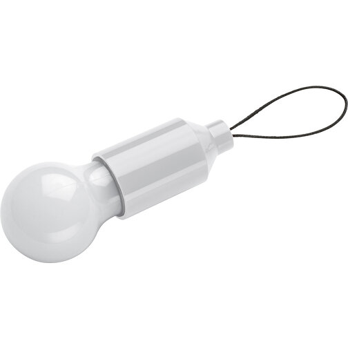 Schlüsselanhänger Glühlampe , weiß, ABS, 5,50cm x 8,00cm x 8,00cm (Länge x Höhe x Breite), Bild 1