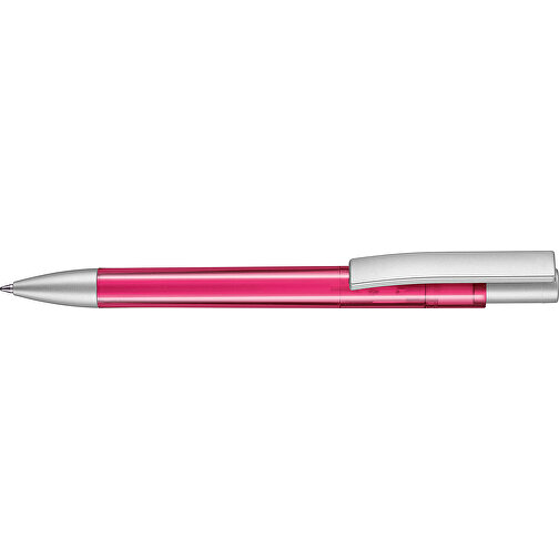 Kugelschreiber STRATOS TRANSPARENT SI , Ritter-Pen, magenta-pink, ABS-Kunststoff, 1,70cm (Länge), Bild 3