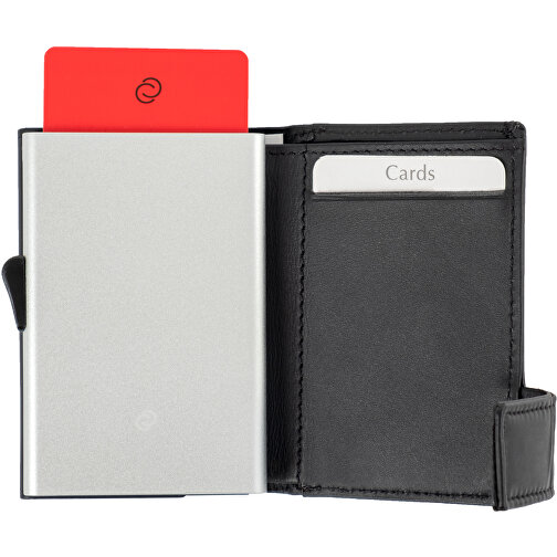 C-Secure RFID Börse+Münzfach , schwarz, Rindleder, 10,00cm x 6,50cm (Länge x Breite), Bild 1
