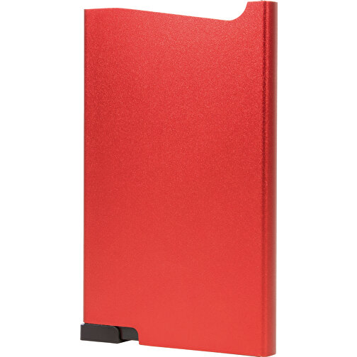 Aluminium Kartenhalter , rot, ABS & Aluminium, 6,20cm x 9,70cm x 0,80cm (Länge x Höhe x Breite), Bild 1