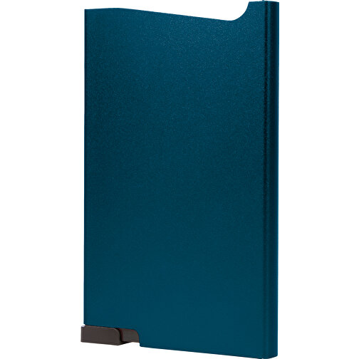 Aluminium Kartenhalter , dunkelblau, ABS & Aluminium, 6,20cm x 9,70cm x 0,80cm (Länge x Höhe x Breite), Bild 1