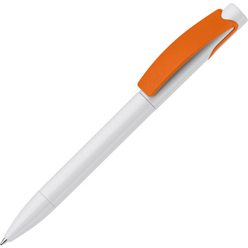 Kugelschreiber Punto , weiß / orange, ABS, 14,70cm (Länge), Bild 2
