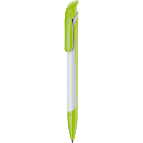 Kugelschreiber Long Shadow , grün / weiss, ABS, 14,80cm (Länge), Bild 1