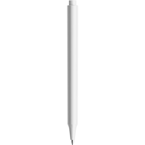 Pigra P04 Push Kugelschreiber , weiß, ABS-Kunststoff, 14,10cm x 1,40cm (Länge x Breite), Bild 2