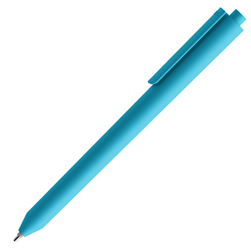 Pigra P03 Push Kugelschreiber , hellblau, ABS-Kunststoff, 14,00cm x 1,30cm (Länge x Breite), Bild 4