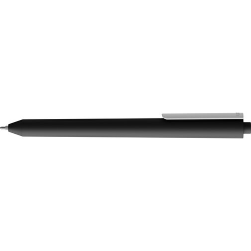 Pigra P03 Push Kugelschreiber , schwarz / weiß, ABS-Kunststoff, 14,00cm x 1,30cm (Länge x Breite), Bild 5