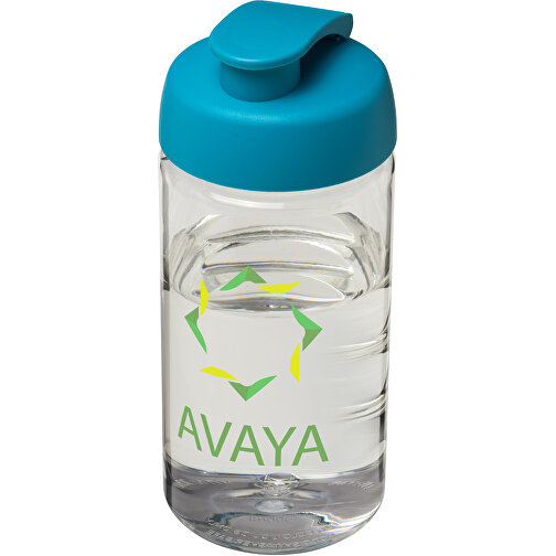 H2O Active® Bop 500 Ml Sportflasche Mit Klappdeckel , transparent / aquablau, PET Kunststoff, PP Kunststoff, 17,40cm (Höhe), Bild 2