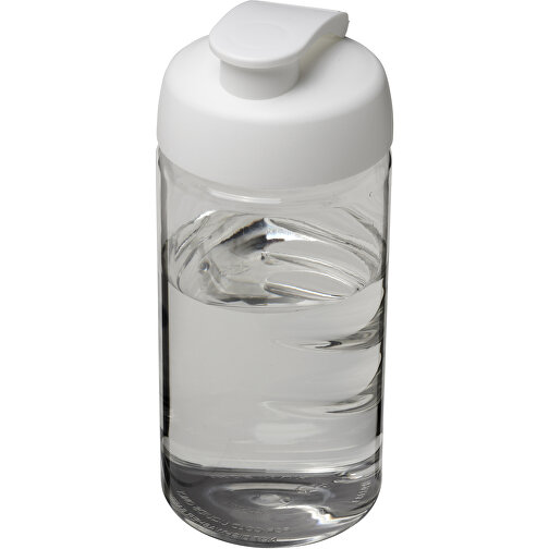 H2O Active® Bop 500 Ml Sportflasche Mit Klappdeckel , transparent / weiß, PET Kunststoff, PP Kunststoff, 17,40cm (Höhe), Bild 1