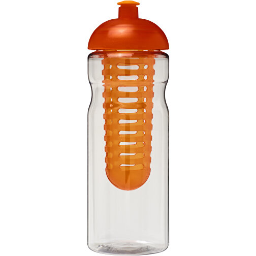 H2O Active® Base 650 Ml Sportflasche Mit Stülpdeckel Und Infusor , transparent / orange, PET Kunststoff, 90% PP Kunststoff, 10% TPE Kunststoff, PP Kunststoff, 22,30cm (Höhe), Bild 1