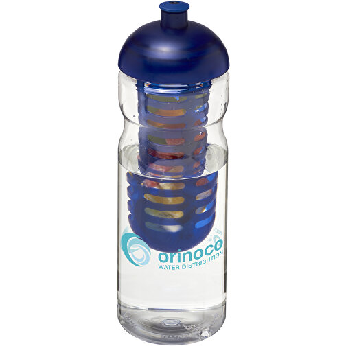 H2O Active® Base 650 Ml Sportflasche Mit Stülpdeckel Und Infusor , transparent / blau, PET Kunststoff, 90% PP Kunststoff, 10% TPE Kunststoff, PP Kunststoff, 22,30cm (Höhe), Bild 1