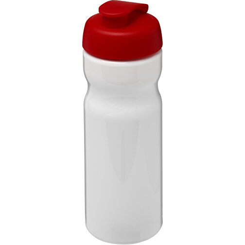 H2O Active® Base 650 Ml Sportflasche Mit Klappdeckel , weiss / rot, PET Kunststoff, PP Kunststoff, 22,10cm (Höhe), Bild 1