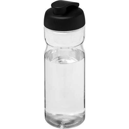 H2O Active® Base 650 Ml Sportflasche Mit Klappdeckel , transparent / schwarz, PET Kunststoff, PP Kunststoff, 22,10cm (Höhe), Bild 1