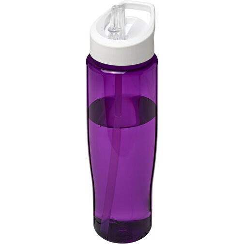 H2O Active® Tempo 700 Ml Sportflasche Mit Ausgussdeckel , lila / weiß, PET Kunststoff, 72% PP Kunststoff, 17% SAN Kunststoff, 11% PE Kunststoff, 23,40cm (Höhe), Bild 1