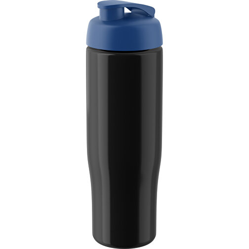 H2O Active® Tempo 700 Ml Sportflasche Mit Klappdeckel , schwarz / blau, PET Kunststoff, PP Kunststoff, 23,90cm (Höhe), Bild 1