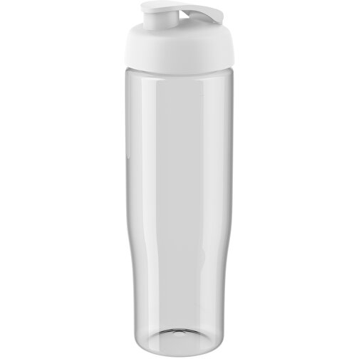 H2O Active® Tempo 700 Ml Sportflasche Mit Klappdeckel , transparent / weiss, PET Kunststoff, PP Kunststoff, 23,90cm (Höhe), Bild 1