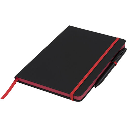 Noir Edge A5 Notizbuch Mit Farbigem Rand , schwarz / rot, PU Kunststoff, 21,00cm x 1,70cm x 14,30cm (Länge x Höhe x Breite), Bild 1