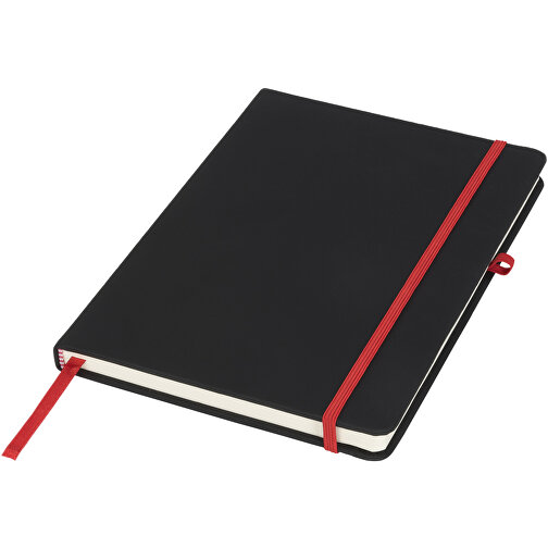 Noir A5 Notizbuch , schwarz / rot, PU Kunststoff, 21,00cm x 1,70cm x 14,30cm (Länge x Höhe x Breite), Bild 1