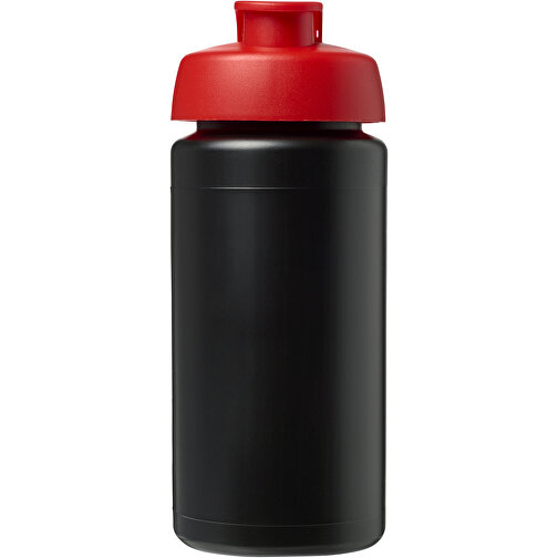 Baseline® Plus Grip 500 Ml Sportflasche Mit Klappdeckel , schwarz / rot, HDPE Kunststoff, PP Kunststoff, 18,50cm (Höhe), Bild 3